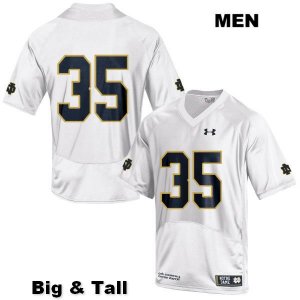 Notre Dame Fighting Irish Men's TaRiq Bracy #35 White Under Armour No Name Authentic Stitched Big & Tall College NCAA Football Jersey MHA8099HN
